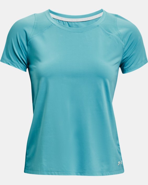Women's UA Iso-Chill Run Short Sleeve, Blue, pdpMainDesktop image number 6